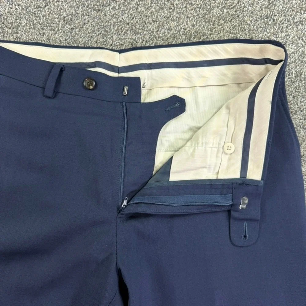 Suitsupply Traveller Navy Wool Dress Pant Men 34 Work Casual Brescia Int. B4760I